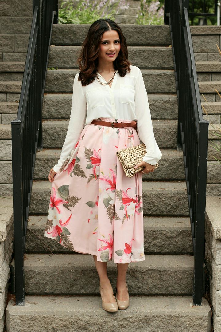 zara pink midi skirt